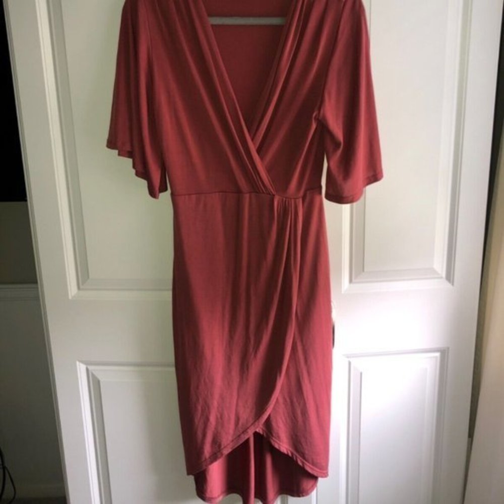 Lulus Women's Small Dress Dark Terra-cotta color